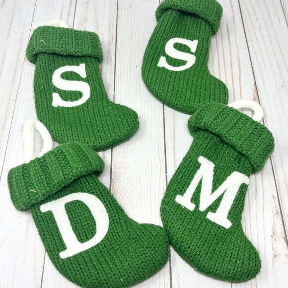 Target Wondershop Green Mini Stockings Monogram Letter D M S S - Picture 2 of 12